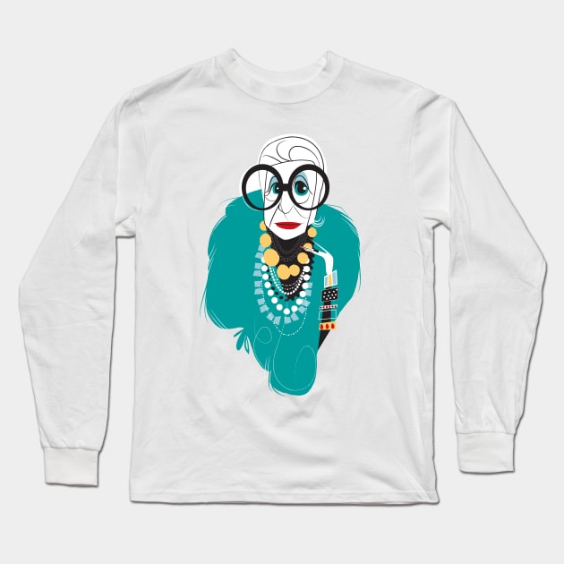 Iris Apfel Long Sleeve T-Shirt by breakfastjones